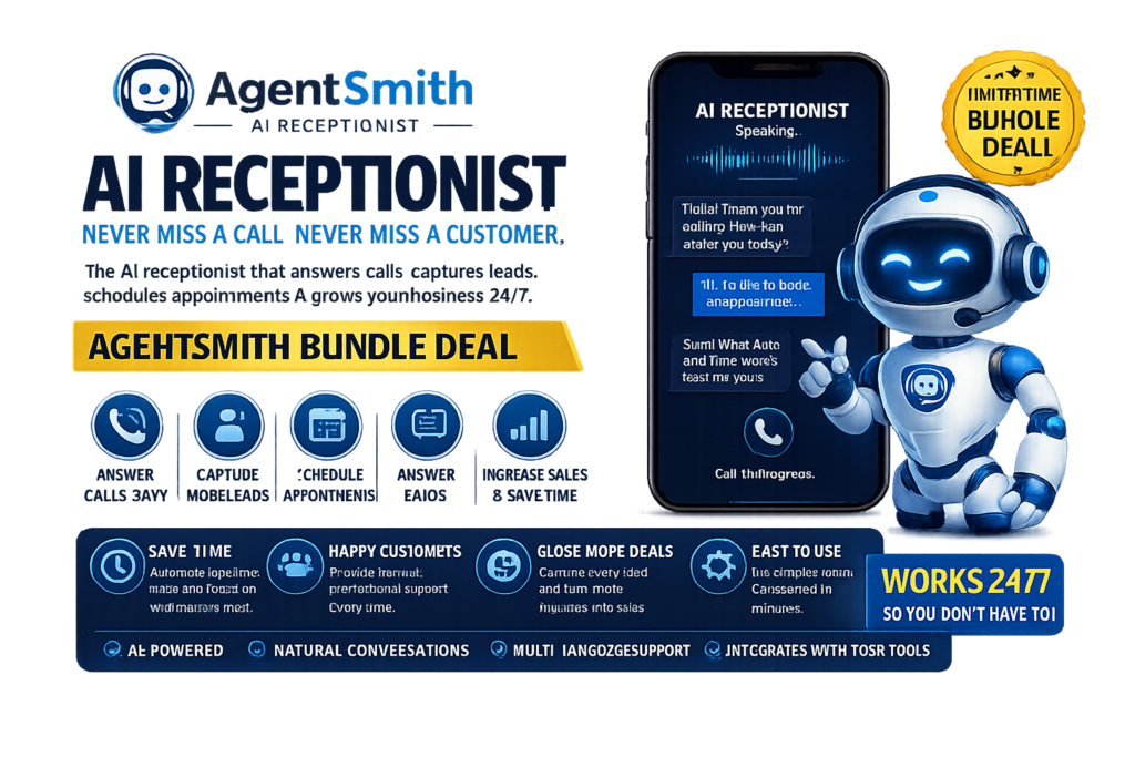 AgentSmith AI Receptionist Bundle Deal: Automate Calls, Capture Leads, and Grow Your Business