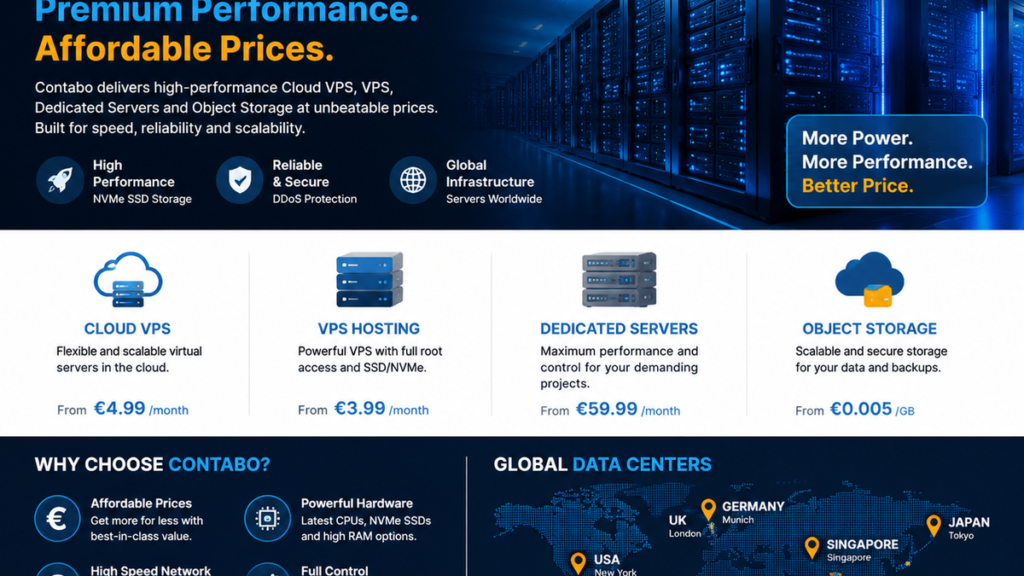 Contabo is a company that provides affordable cloud services and dedicated servers for businesses and developers.