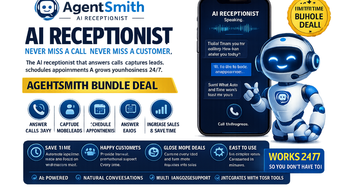 AgentSmith AI Receptionist Bundle Deal: Automate Calls, Capture Leads, and Grow Your Business